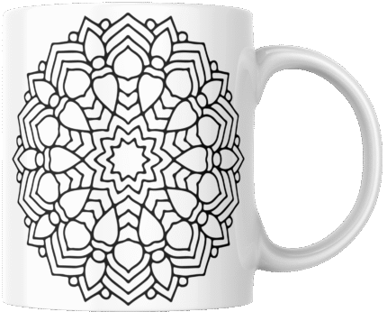 Mandala Printed Ceramic Mug | Coffee Mug | Tea Mug | Milk Mug | Designer Mug | 330 ml, Microwave & Dishwasher Safe | Mug for Kids | Mug for Friend, Birthday Gift
